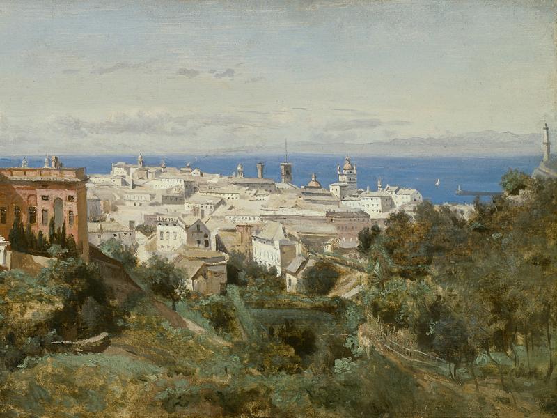 Jean-Baptiste-Camille Corot (Gênes: vue de la ville prise de la promenade de la Lanterne)